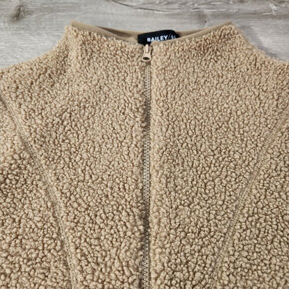 Bailey 44 Tan Sherpa Oversized Cropped Funnel Neck Pullover 1/2 Zip Women's XL - Picture 7 of 13